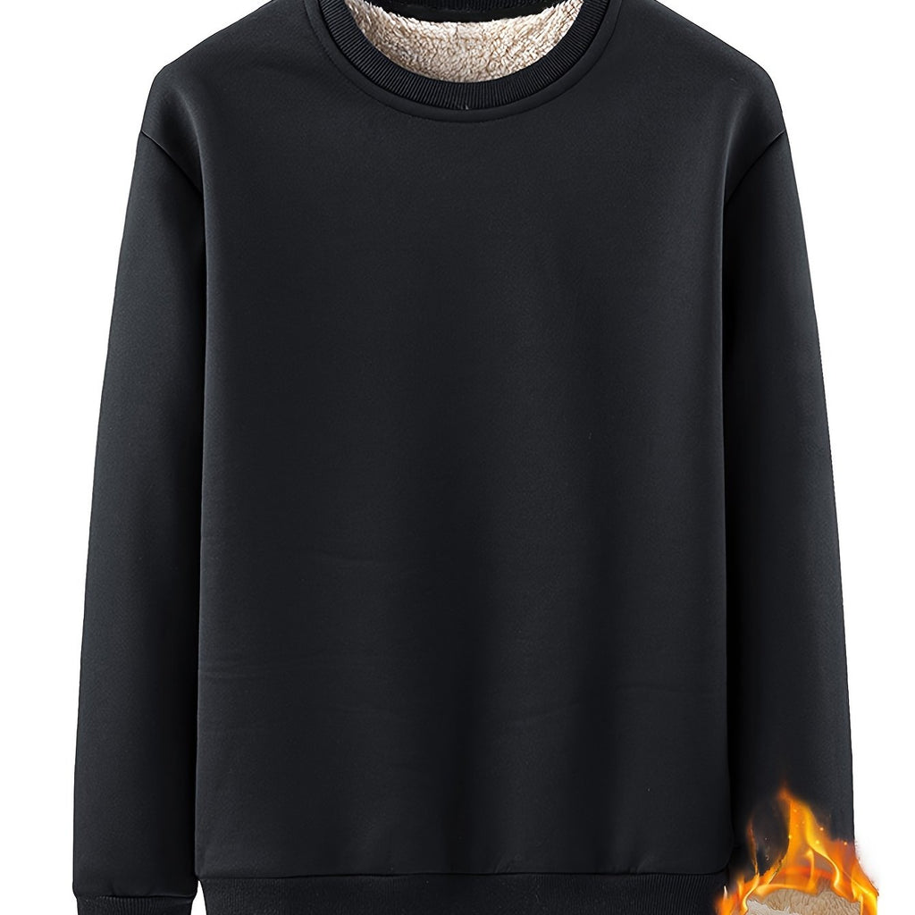 New Men's Casual Fashionable Solid Color Crew Neck Sweatshirts For Autumn And Winter Mulambo store