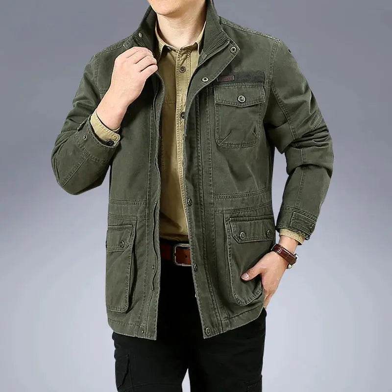 Plus Size 7XL 8XL Military Jacket Men Spring Autumn 100% Cotton Multi-pocket Casual Tactical Jackets Khaki Male Chaqueta Hombre - Mulambo store