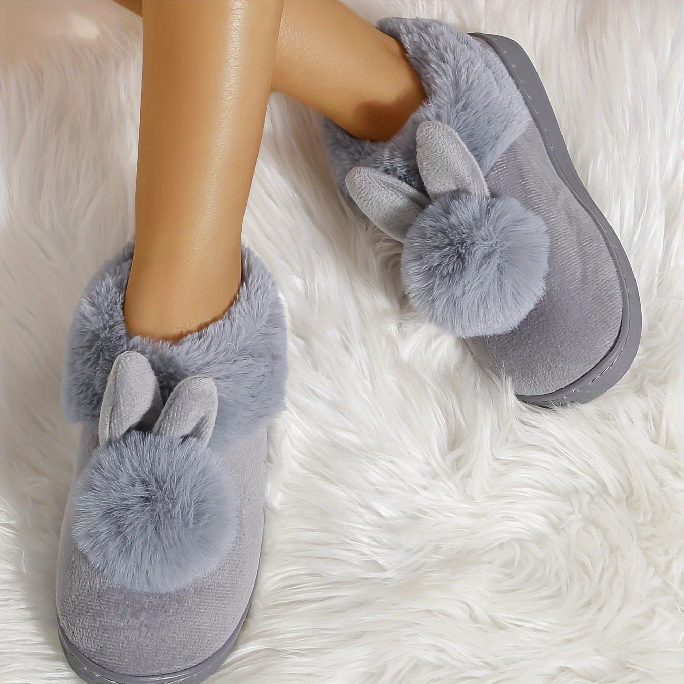 Ladies Home Shoes, Indoor Slippers, Cute Rabbit Plush Slippers Mulambo store