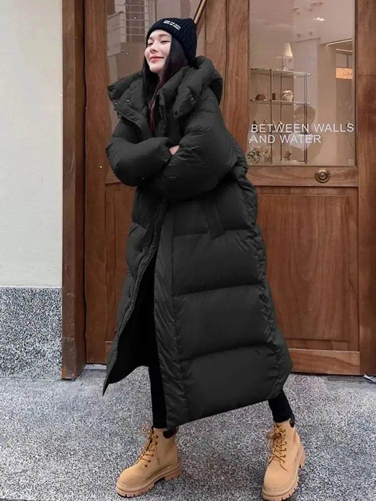 Winter Hooded Warm Pink Long Parkas Chaqueta Korea Cotton Padded Windproof Parcas Overcoat Casual Snow Wear New Women Jaquetas - Mulambo store