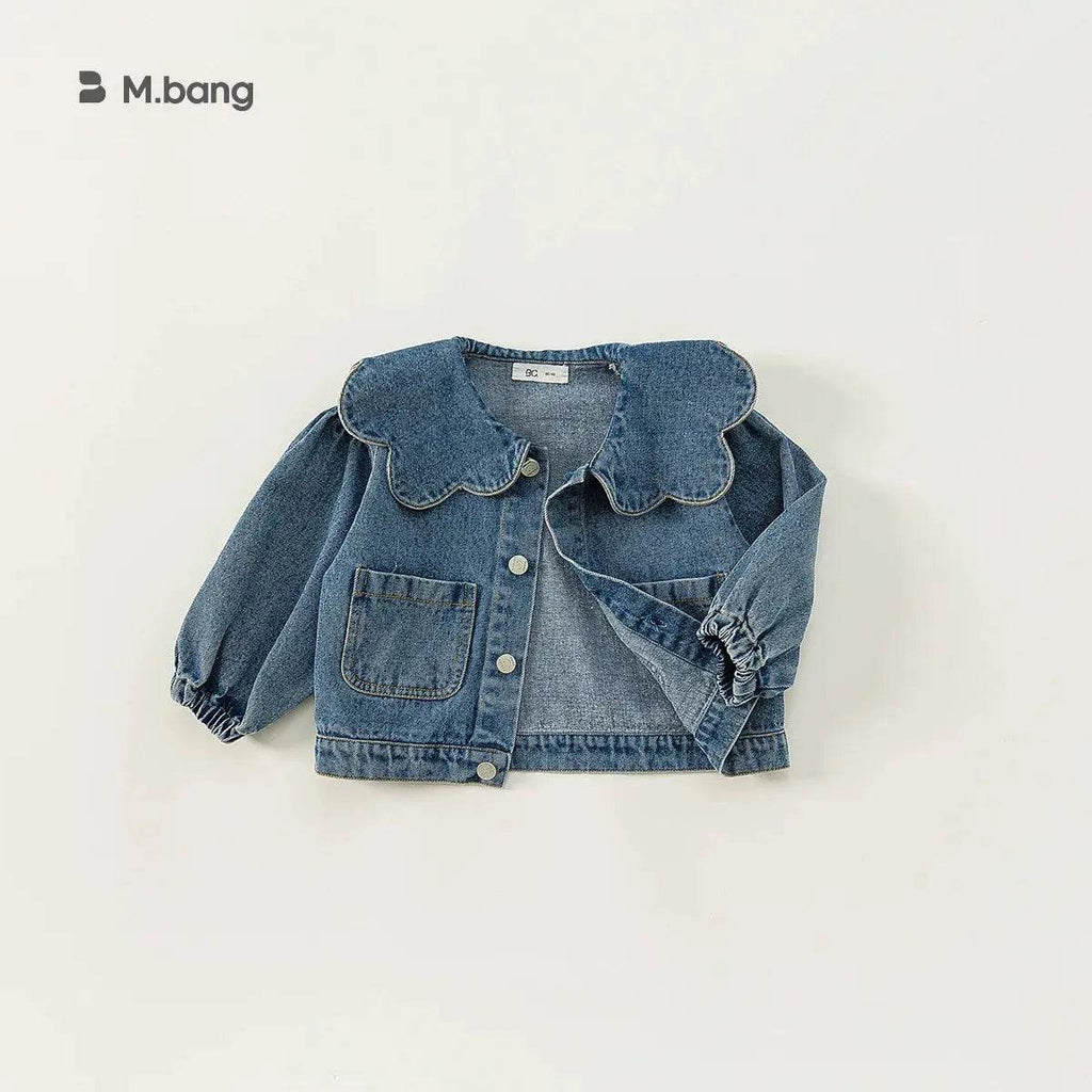 2024 Childrens Clothing Girl Chaqueta Spring and Autumn Korean Children Lace Collar Denim Top Cardigan Outerwear Jackets - Mulambo store