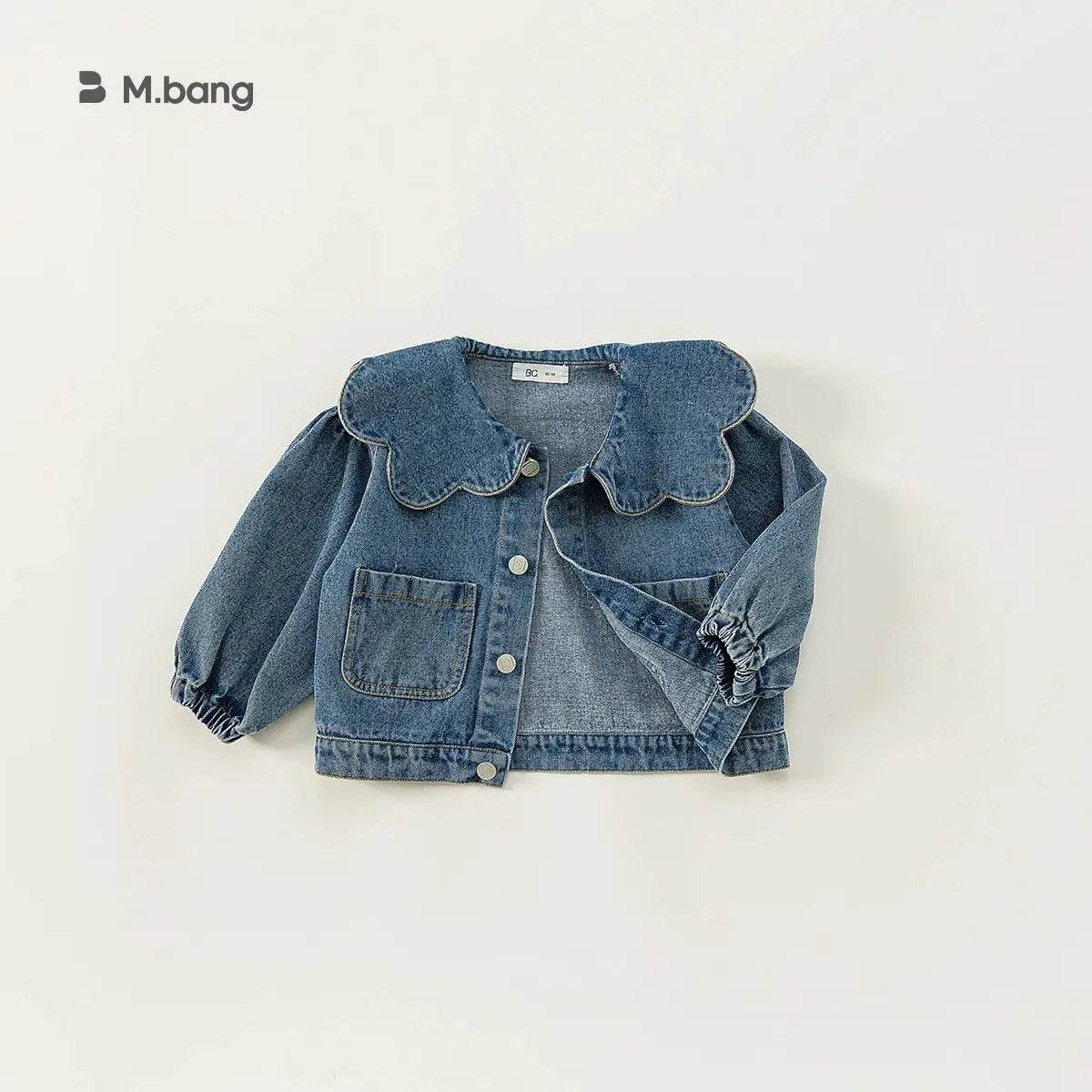 2024 Childrens Clothing Girl Chaqueta Spring and Autumn Korean Children Lace Collar Denim Top Cardigan Outerwear Jackets - Mulambo store