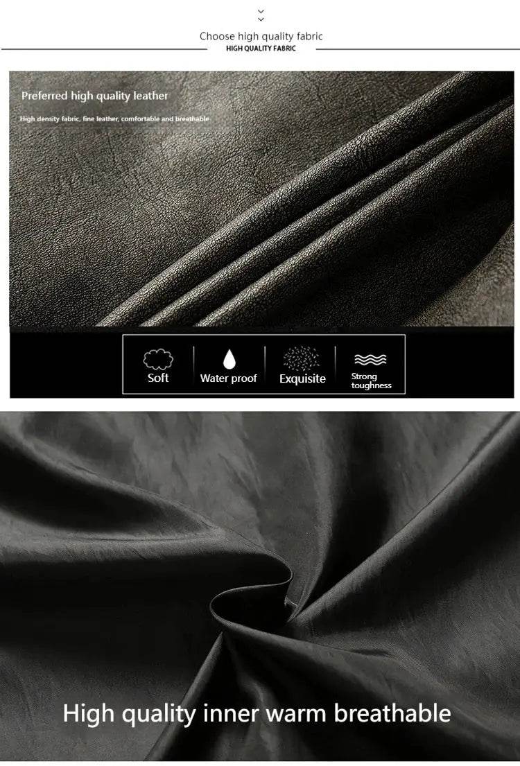 New Autumn and Winter Men's Motorcycle Windproof Jacket Men's Trendy Youth Versatile Casual Leather Jacket - Mulambo store