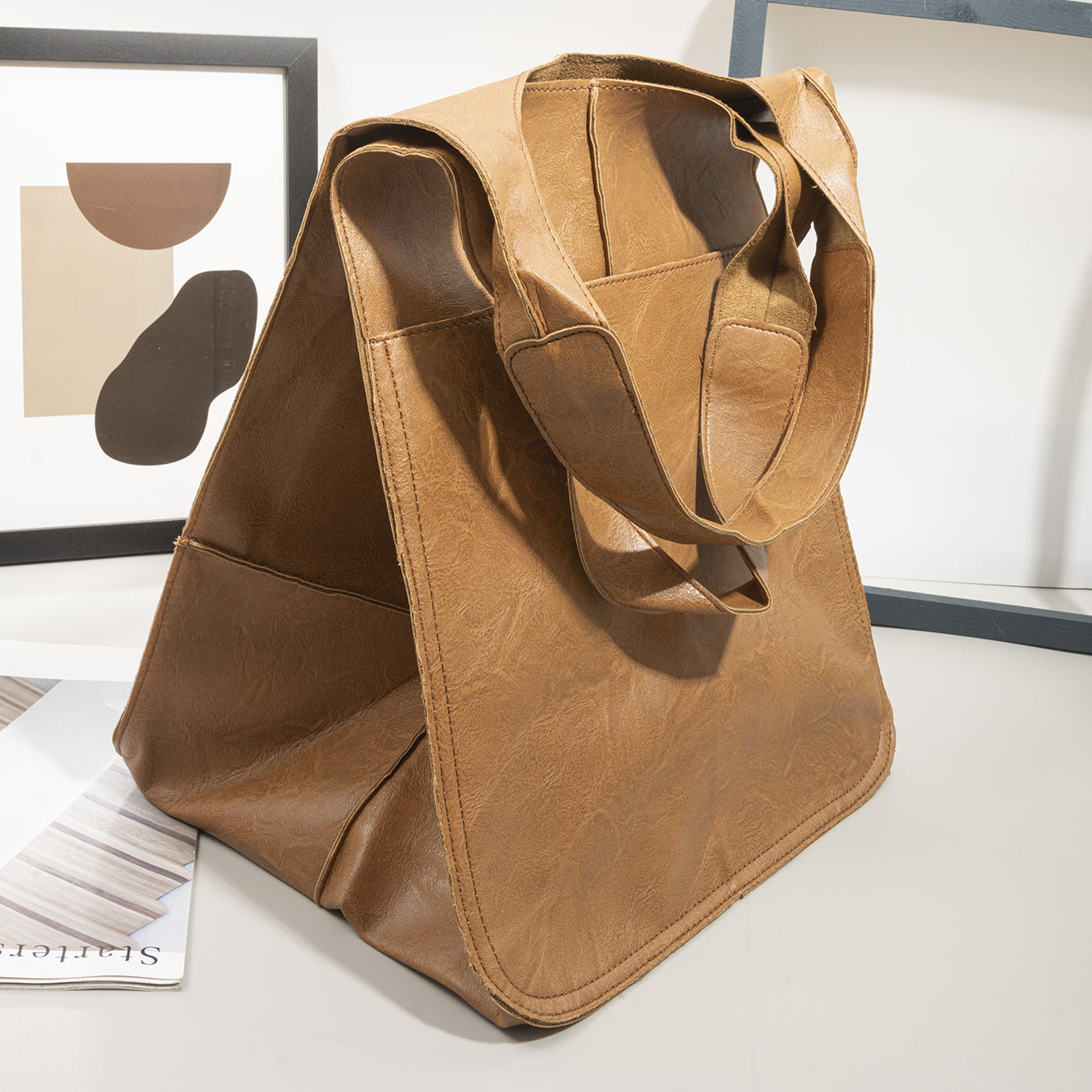 Retro Handmade Large Beach Tote Bag, High Capacity Zipper Shoulder Sling Bag with Fixed Straps, Solid Color Multifunctional Synthetic Handbag for, Beach Accessory | Retro Style Bag | Sturdy, Beach Bag Mulambo store