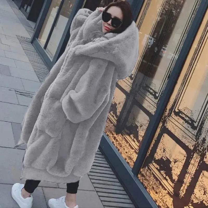 Oversized Winter Faux Fur Coat Women Parka Long Warm Faux Fur Jacket Coats Hoodies Loose Winter Coat Outwear Casaco Feminino - Mulambo store