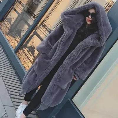 Oversized Winter Faux Fur Coat Women Parka Long Warm Faux Fur Jacket Coats Hoodies Loose Winter Coat Outwear Casaco Feminino - Mulambo store