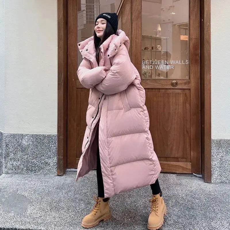 Winter Hooded Warm Pink Long Parkas Chaqueta Korea Cotton Padded Windproof Parcas Overcoat Casual Snow Wear New Women Jaquetas - Mulambo store