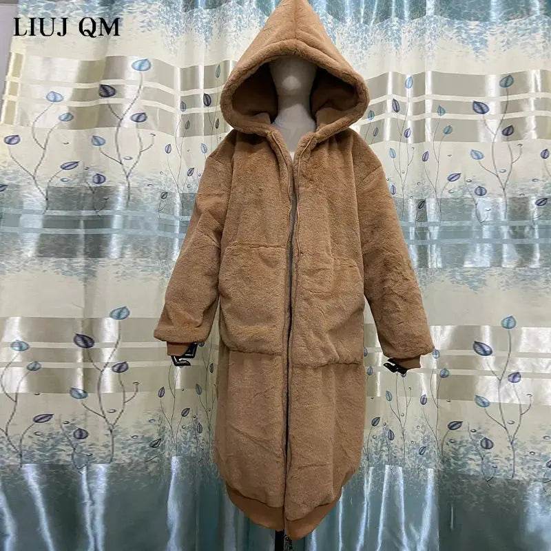 Oversized Winter Faux Fur Coat Women Parka Long Warm Faux Fur Jacket Coats Hoodies Loose Winter Coat Outwear Casaco Feminino - Mulambo store