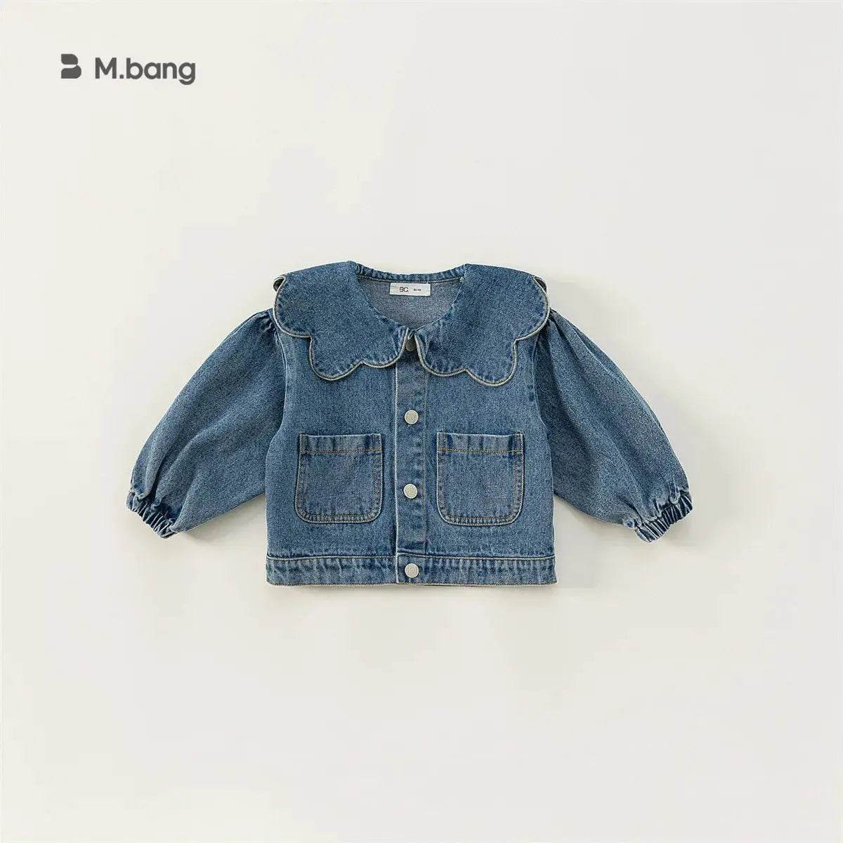 2024 Childrens Clothing Girl Chaqueta Spring and Autumn Korean Children Lace Collar Denim Top Cardigan Outerwear Jackets - Mulambo store