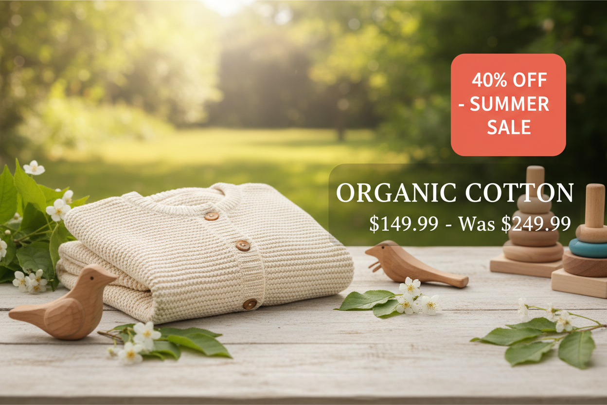 40% OFF Organic Cotton Kids Cardigan