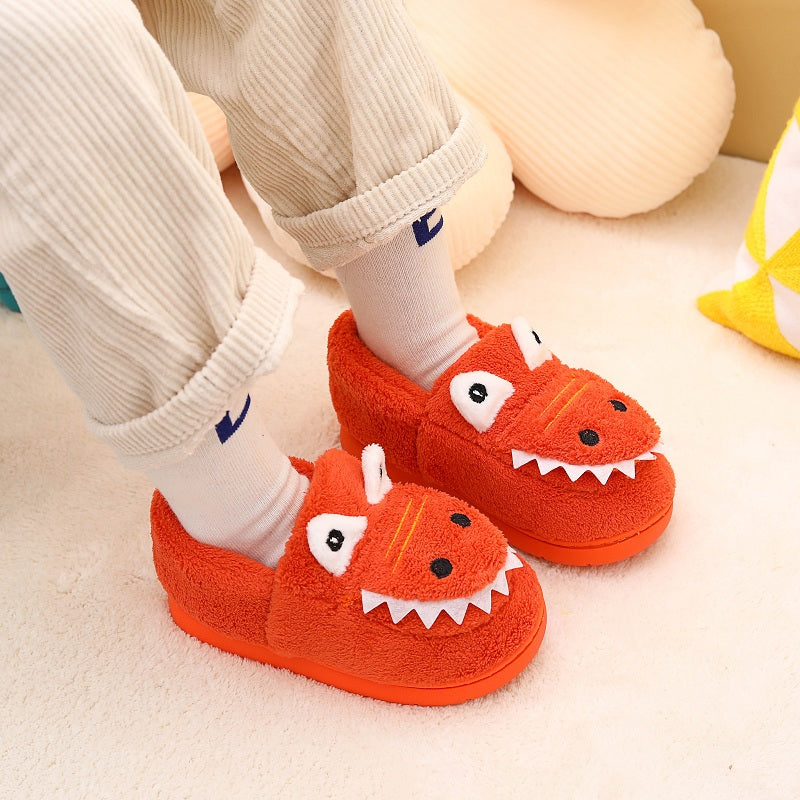Boys' Dinosaur Slippers with Plush TPR Sole & Alligator/Crocodile Teeth - Warm Winter Indoor/Outdoor, Green & White Low-Top Easy Slip-On for, Cute Dino Footwear for Bedtime & Play Mulambo store