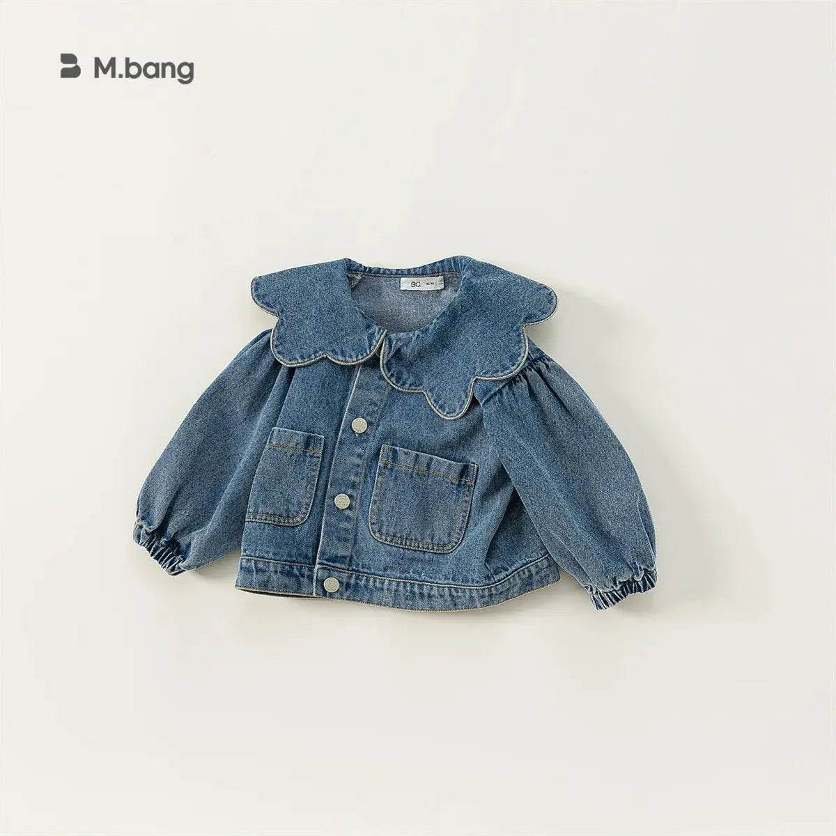 2024 Childrens Clothing Girl Chaqueta Spring and Autumn Korean Children Lace Collar Denim Top Cardigan Outerwear Jackets - Mulambo store