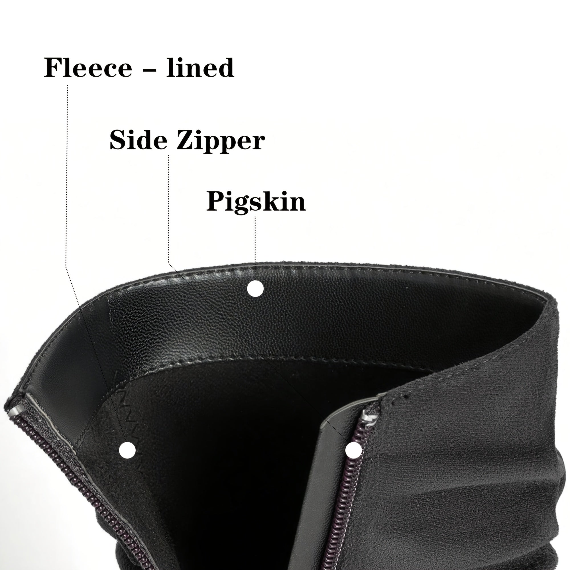 Women's Mid-Calf Boots, Plain Fashionable Boots with Zipper for Comfort and Casual Wear, Round Toe in the Middle of Calf Mulambo store