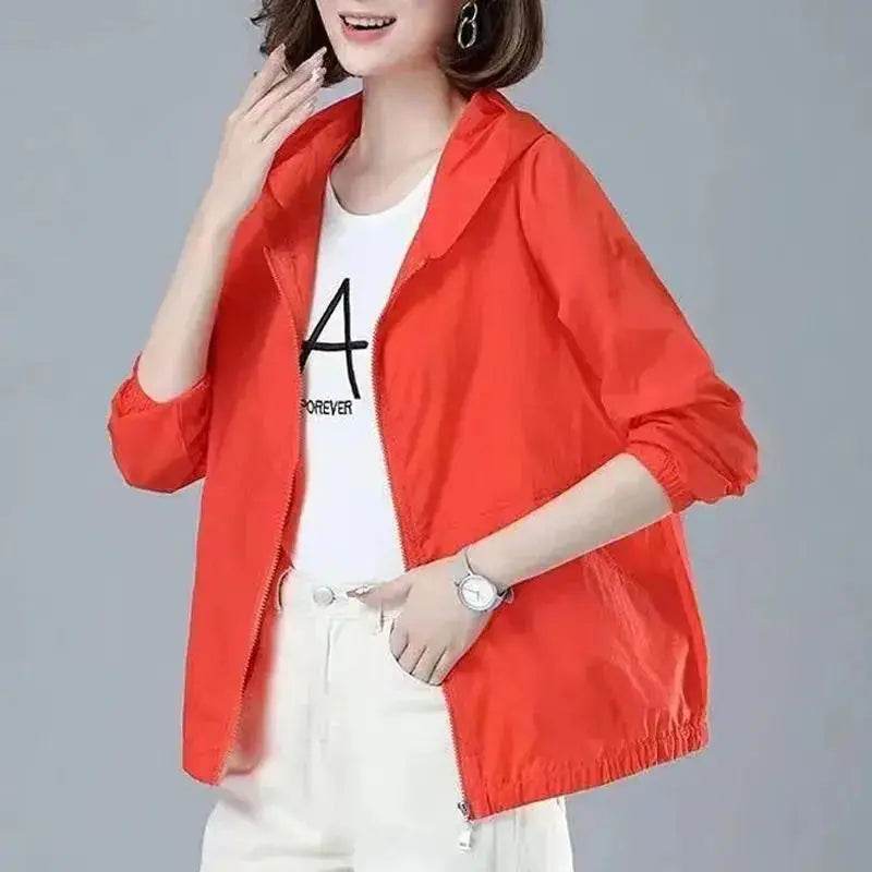 Short Coat Overcoat Female 2025 Summer Women's Jackets Loose Casual Middle Age Mother Wear Long Sleeve Sun-Protective Clothing - Mulambo store
