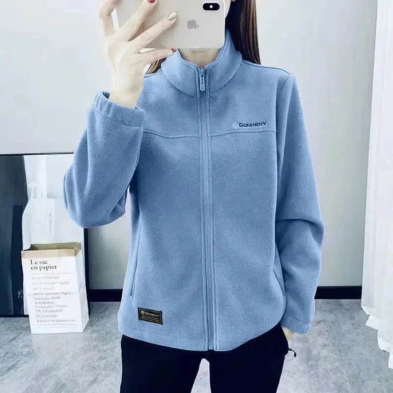 plus Size Women's Fleece Coat Warm Casual Outdoor Sportswear for Spring Winter Hiking Jogging Yoga Lady Cardigan Jacket Chaqueta - Mulambo store