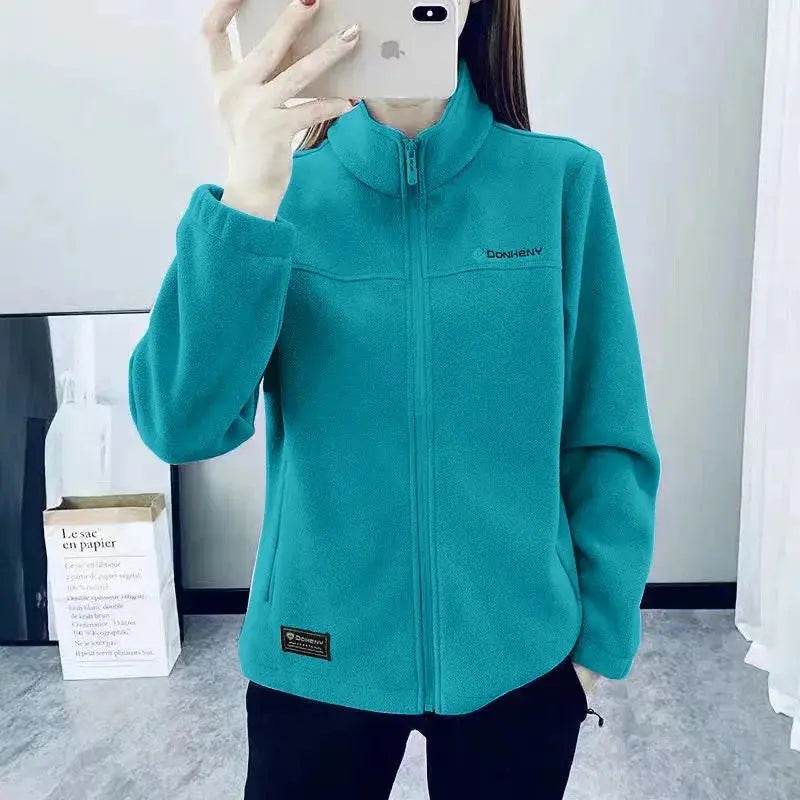 plus Size Women's Fleece Coat Warm Casual Outdoor Sportswear for Spring Winter Hiking Jogging Yoga Lady Cardigan Jacket Chaqueta - Mulambo store