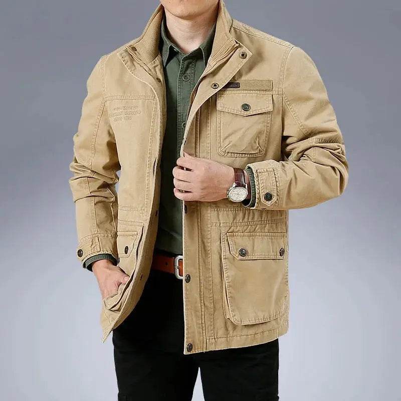 Plus Size 7XL 8XL Military Jacket Men Spring Autumn 100% Cotton Multi-pocket Casual Tactical Jackets Khaki Male Chaqueta Hombre - Mulambo store