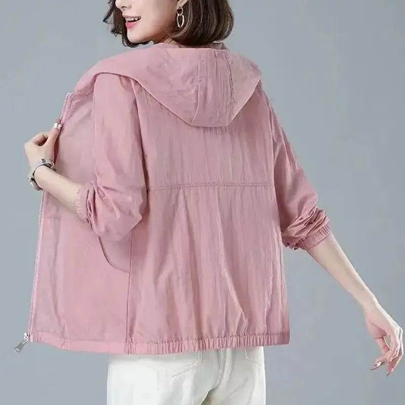 Short Coat Overcoat Female 2025 Summer Women's Jackets Loose Casual Middle Age Mother Wear Long Sleeve Sun-Protective Clothing - Mulambo store