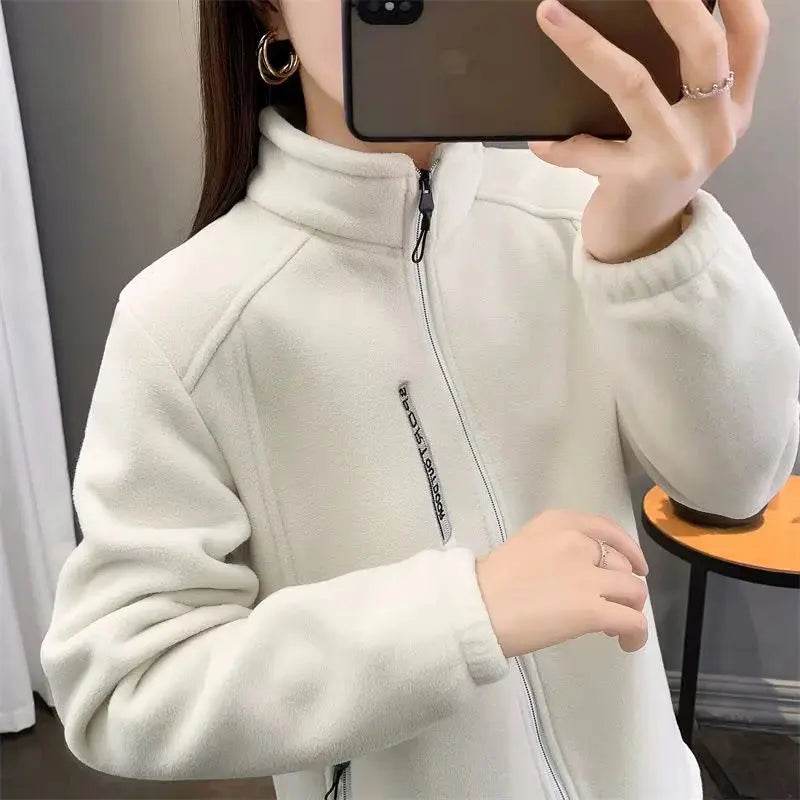 plus Size Women's Fleece Coat Warm Casual Outdoor Sportswear for Spring Winter Hiking Jogging Yoga Lady Cardigan Jacket Chaqueta - Mulambo store
