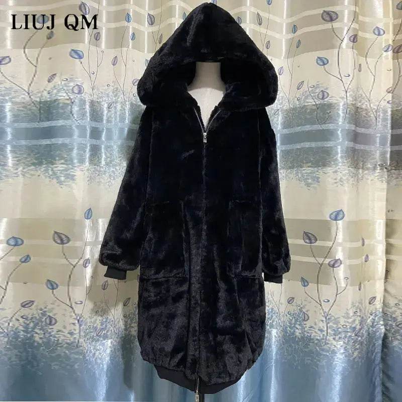 Oversized Winter Faux Fur Coat Women Parka Long Warm Faux Fur Jacket Coats Hoodies Loose Winter Coat Outwear Casaco Feminino - Mulambo store
