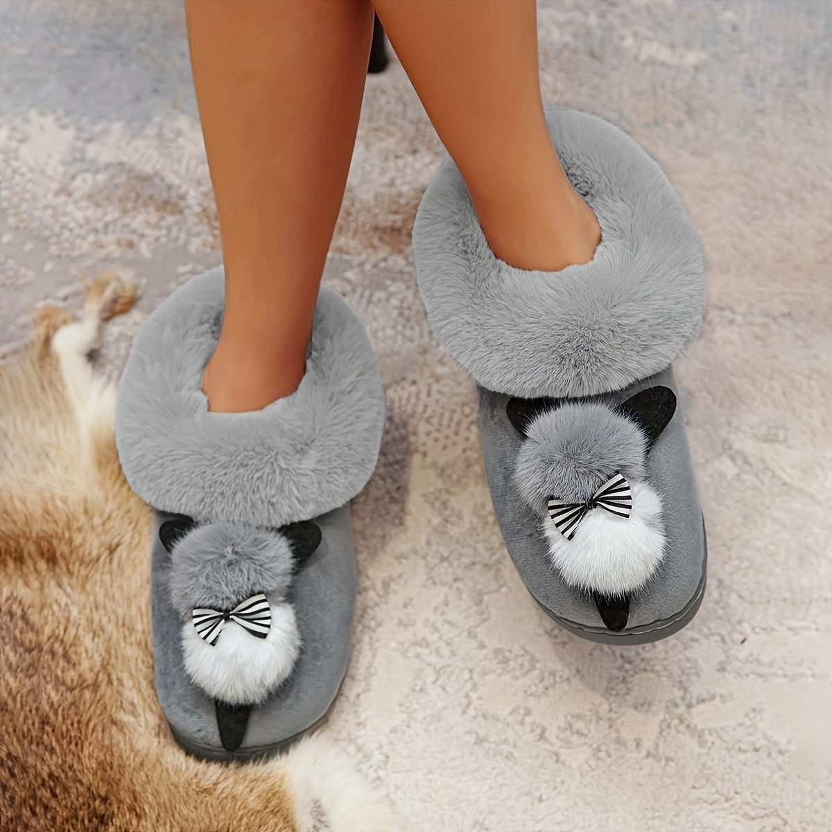 Ladies Home Shoes, Indoor Slippers, Cute Rabbit Plush Slippers Mulambo store