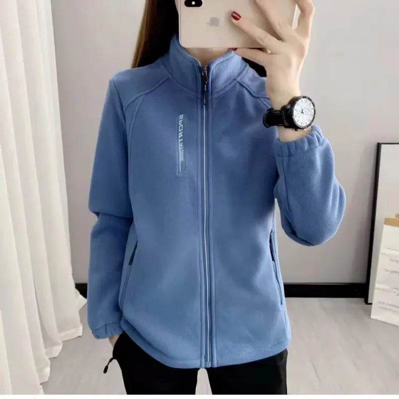 plus Size Women's Fleece Coat Warm Casual Outdoor Sportswear for Spring Winter Hiking Jogging Yoga Lady Cardigan Jacket Chaqueta - Mulambo store