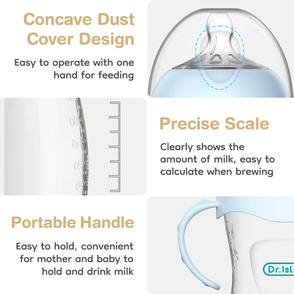 MAMIJOY New 150ML Baby Bottle With Handle Anti-bloating＆Anti-drop Clear Scale Milk Bottle Feeding Baby Bottles BPA-FREE PP15 Mulambo store