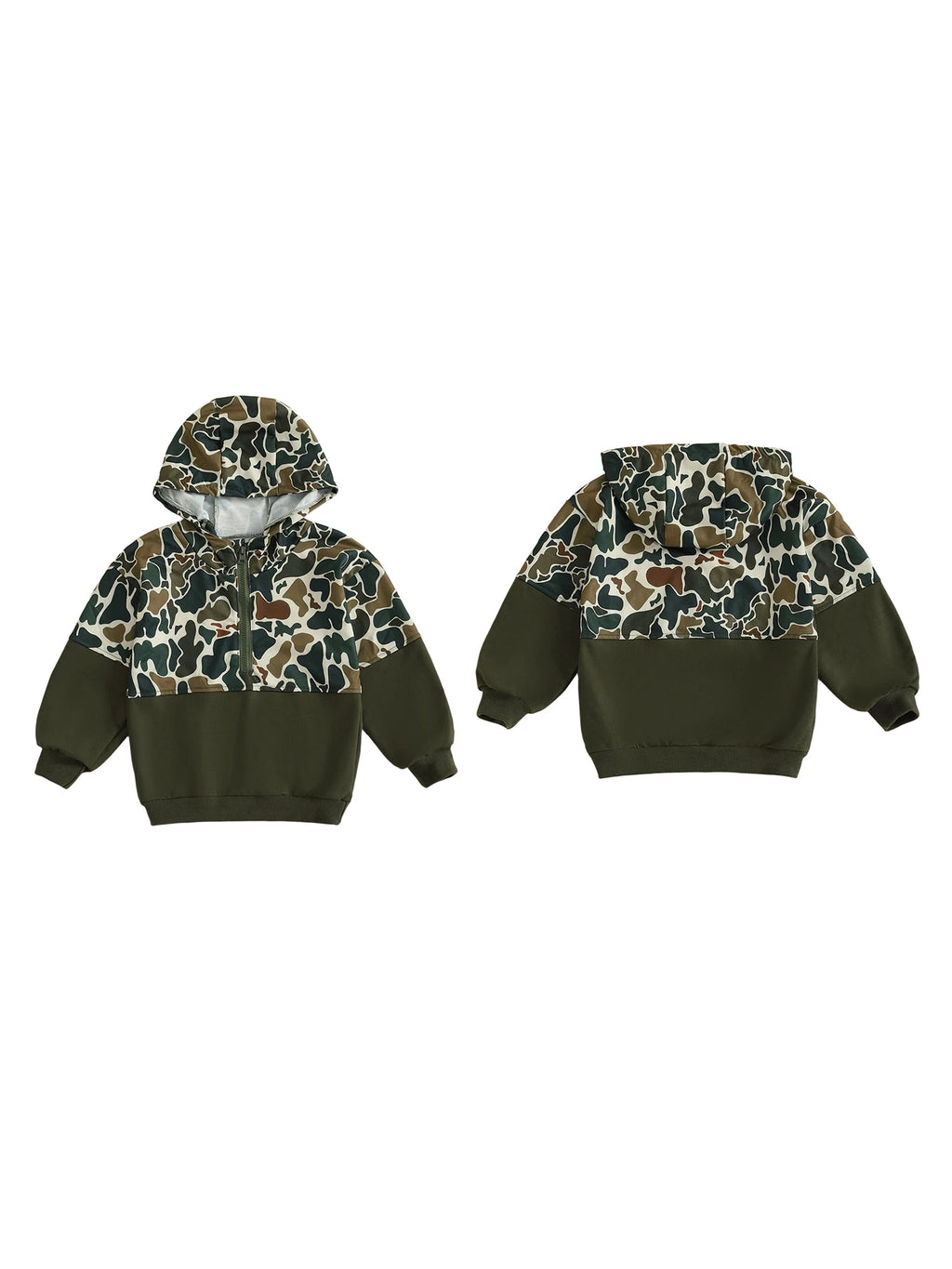 Kid Boy Hoodies Camouflage Half Zip-up Long Sleeve Hooded Sweatshirt Casual Toddler Pullover Mulambo store