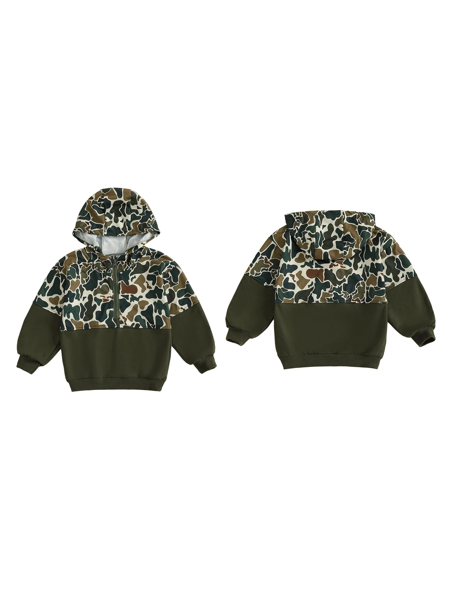 Kid Boy Hoodies Camouflage Half Zip-up Long Sleeve Hooded Sweatshirt Casual Toddler Pullover Mulambo store