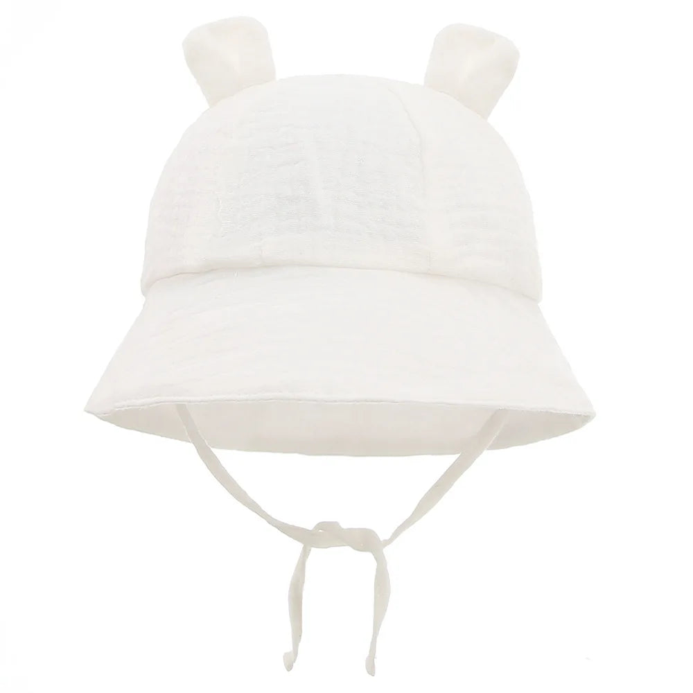Muslin Cotton Baby Hat Summer Infant Cap Panama for Kids Soft Baby Sun Hats Girls Boys Bucket Hat Accessories Children 3-12M Cute Baby Home Store