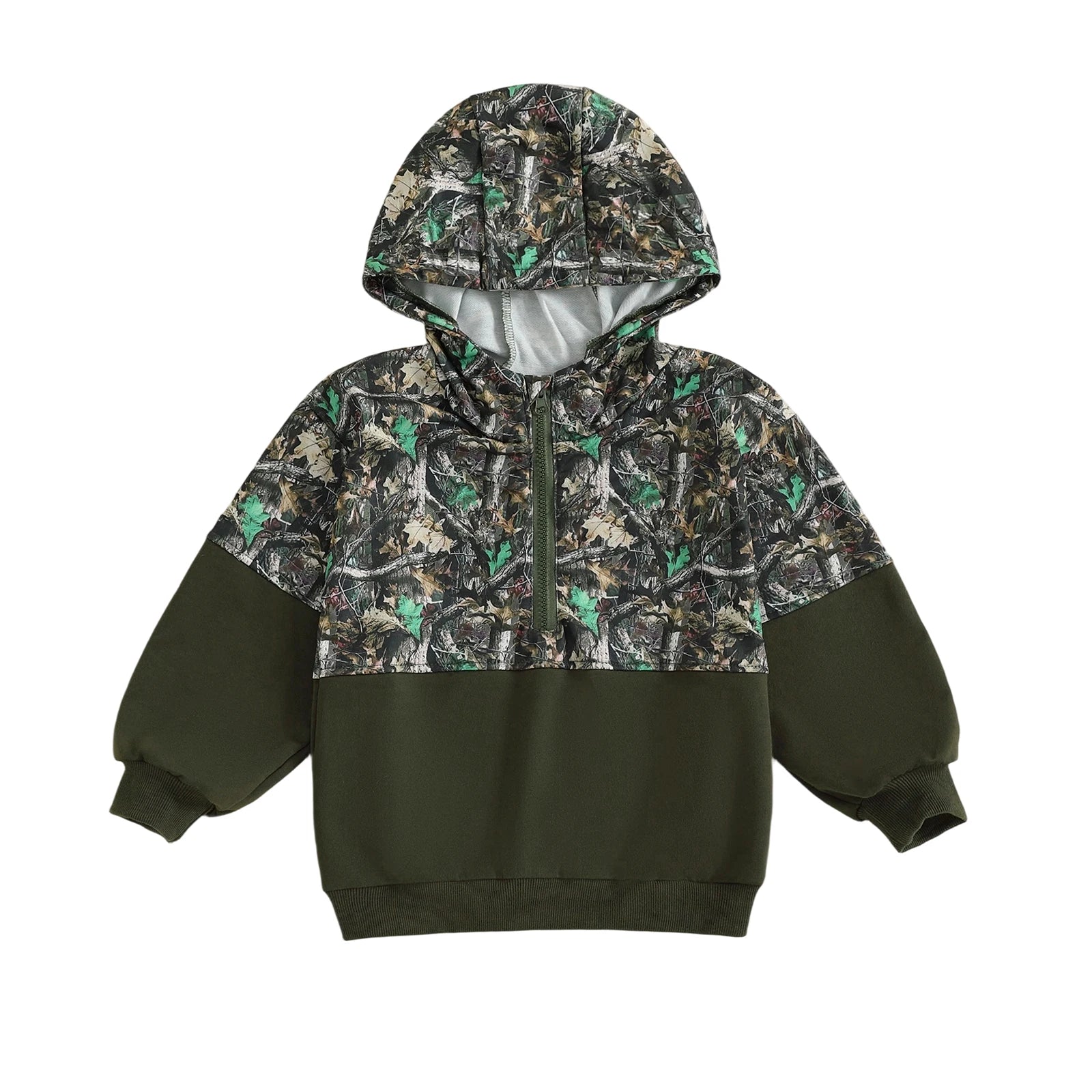 Kid Boy Hoodies Camouflage Half Zip-up Long Sleeve Hooded Sweatshirt Casual Toddler Pullover Mulambo store