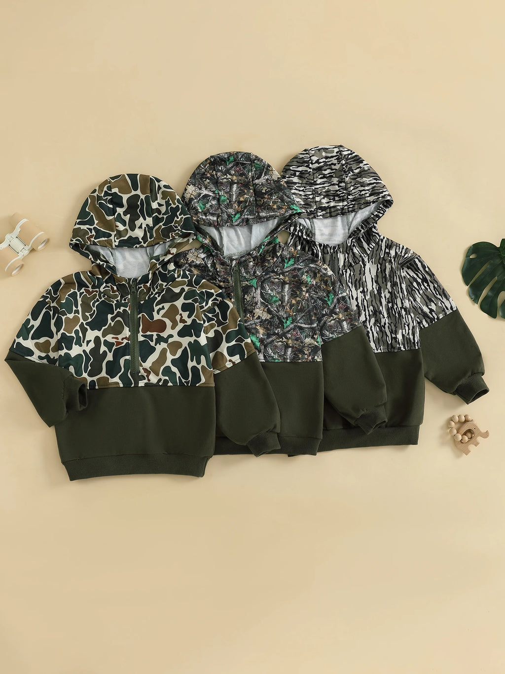 Kid Boy Hoodies Camouflage Half Zip-up Long Sleeve Hooded Sweatshirt Casual Toddler Pullover Mulambo store