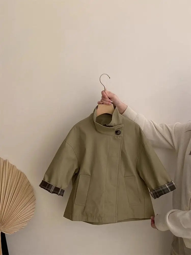Kids Girls Cotton Teens Spring Autumn Windbreaker Coats Khaki Princess Oversize Coat Medium Long Outerwear Trench Clothes 4-15Y Mulambo store