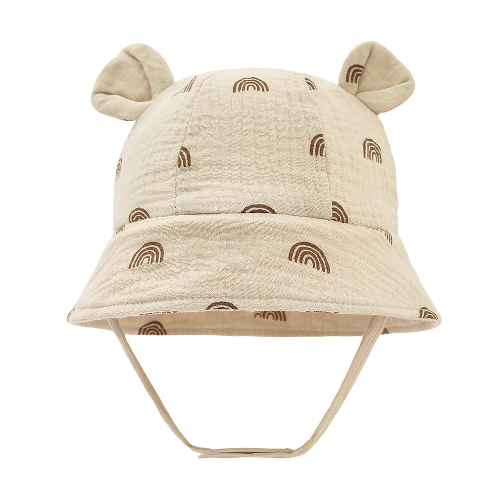 Muslin Cotton Baby Hat Summer Infant Cap Panama for Kids Soft Baby Sun Hats Girls Boys Bucket Hat Accessories Children 3-12M Cute Baby Home Store