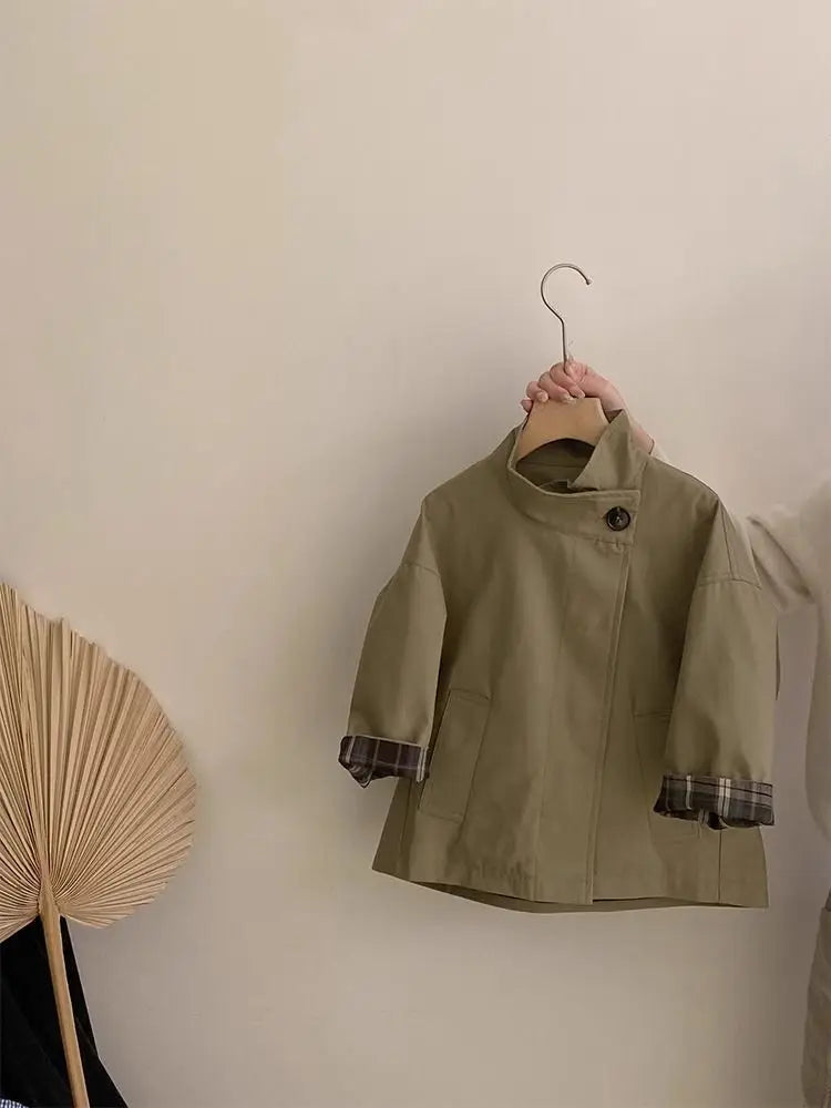 Kids Girls Cotton Teens Spring Autumn Windbreaker Coats Khaki Princess Oversize Coat Medium Long Outerwear Trench Clothes 4-15Y Mulambo store