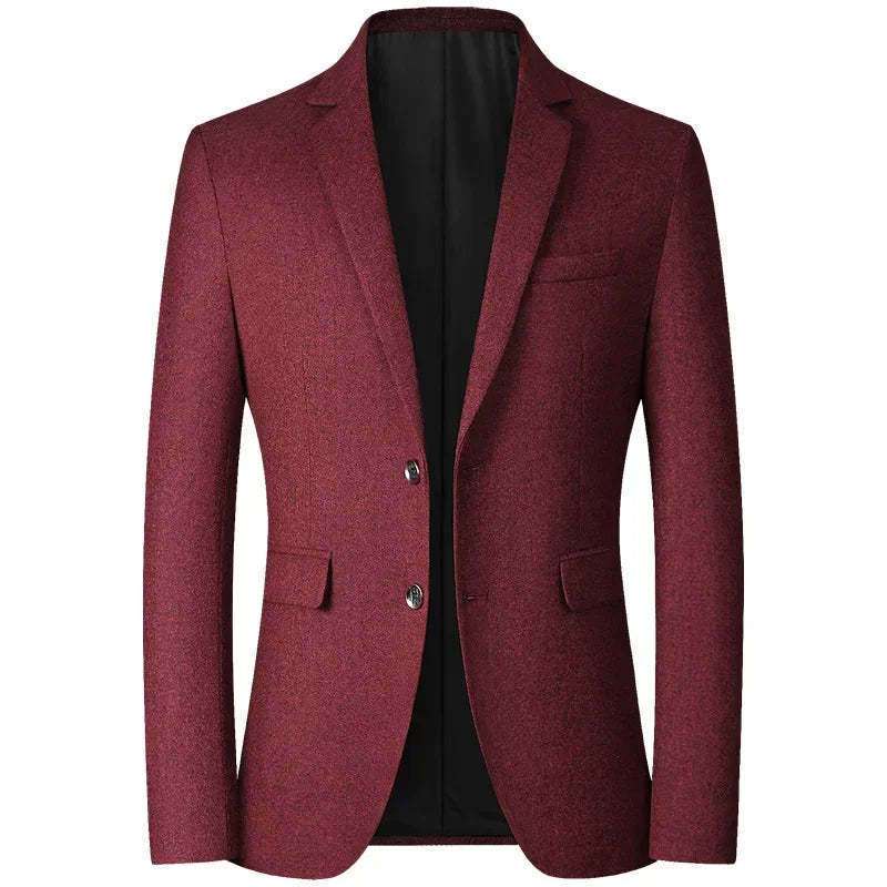 Men's Business Casual Blazer - Solid Color Suit Jacket Wedding & Office 2025