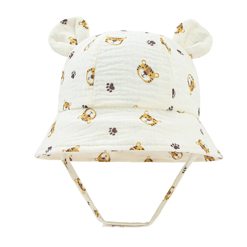 Muslin Cotton Baby Hat Summer Infant Cap Panama for Kids Soft Baby Sun Hats Girls Boys Bucket Hat Accessories Children 3-12M Cute Baby Home Store