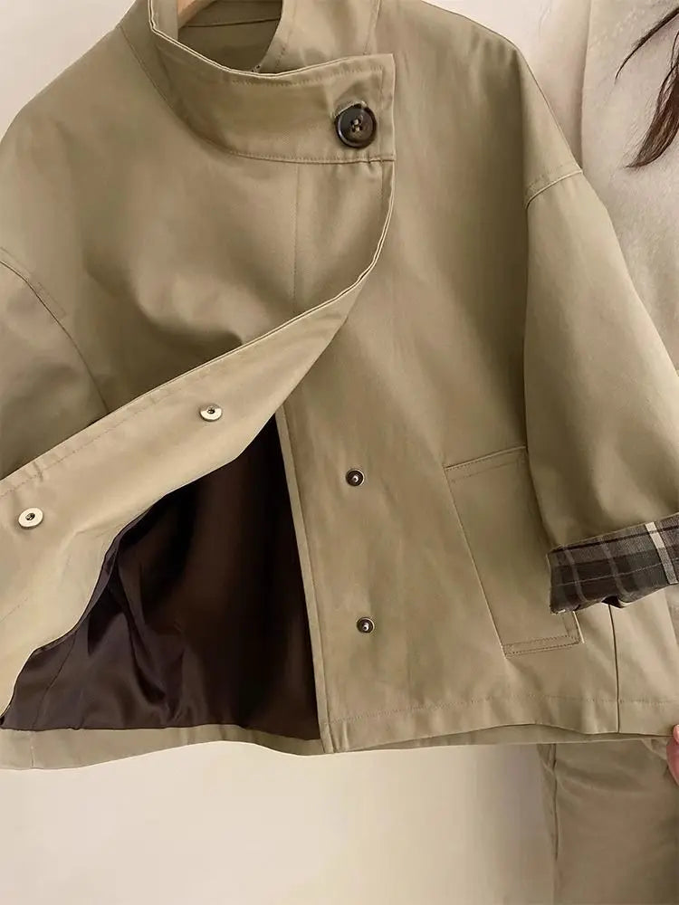 Kids Girls Cotton Teens Spring Autumn Windbreaker Coats Khaki Princess Oversize Coat Medium Long Outerwear Trench Clothes 4-15Y Mulambo store