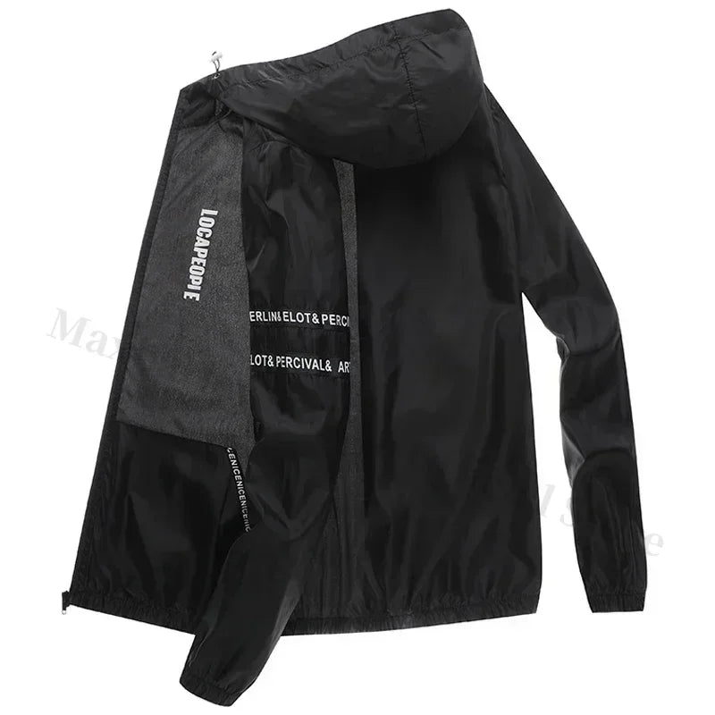 Summer Sun Protection Clothing Men's Casual Waterproof Quick-drying Bicycle Hooded Jacket Plus Size Hiking Thin Skin windbreaker Maxbarley To Tao Official Store