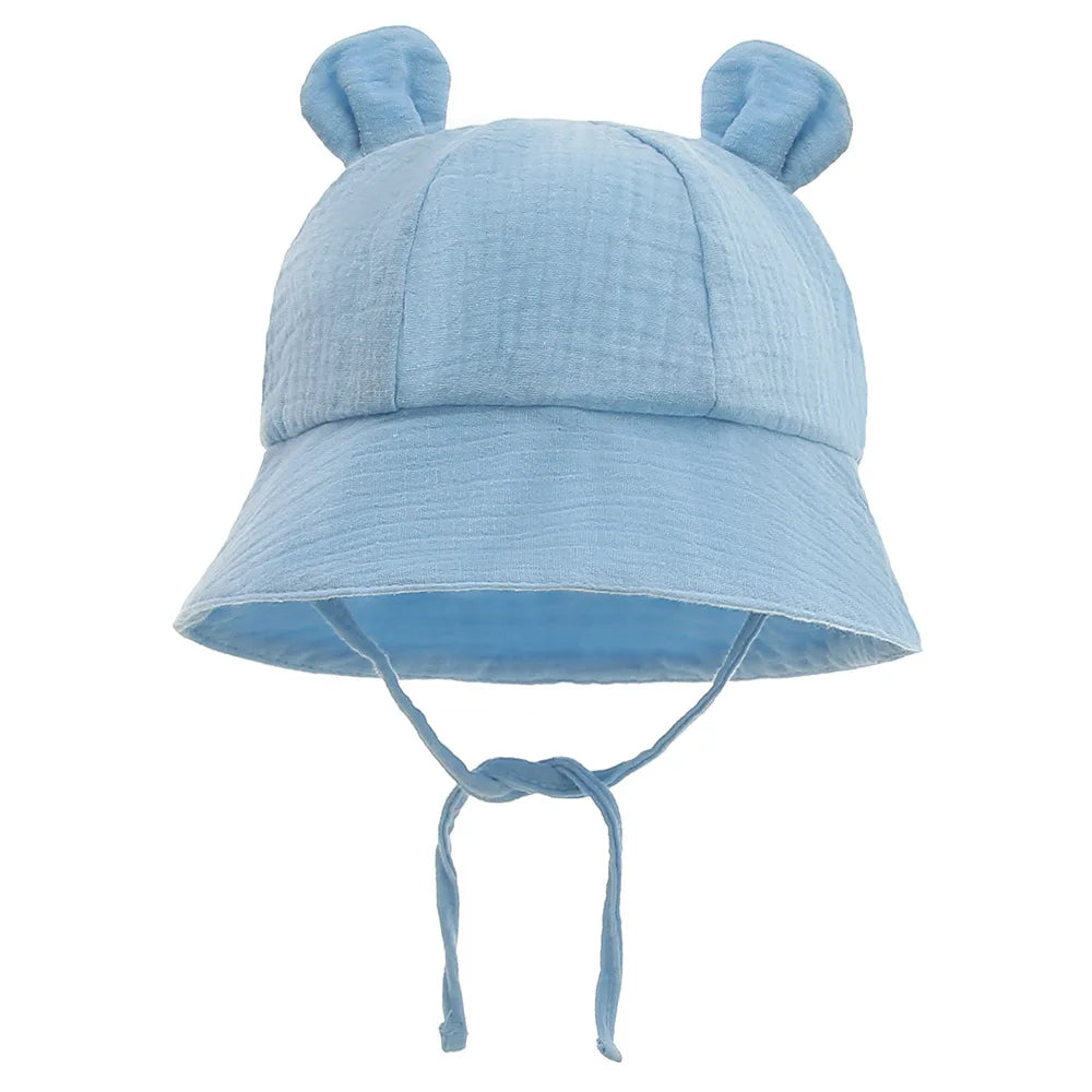 Muslin Cotton Baby Hat Summer Infant Cap Panama for Kids Soft Baby Sun Hats Girls Boys Bucket Hat Accessories Children 3-12M Cute Baby Home Store