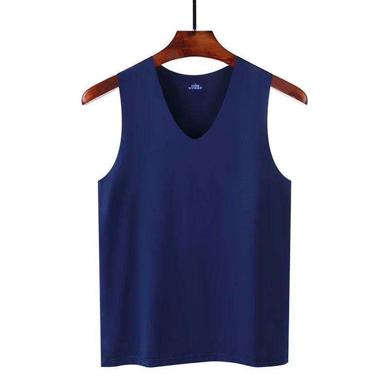 Silk Tank Tops Seamless Mens Vest Sleeveless Sport Bodysuit Vest For Men Clothing Plain Casual Summer Tank Undershirts Cool Gym Shop2947224 Store