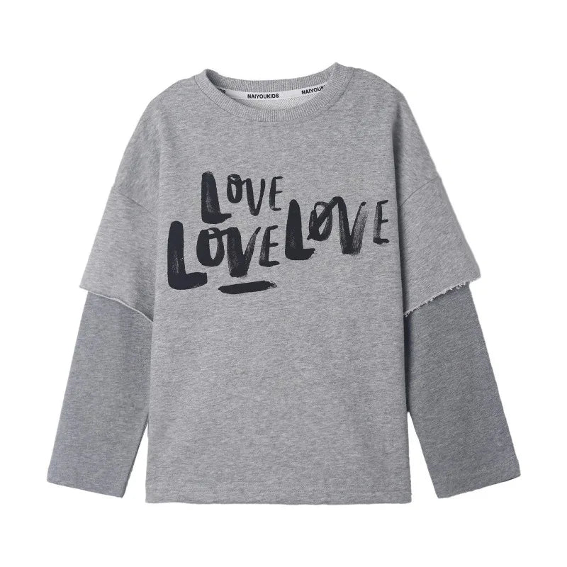 Fake Two Piece Clothes for Girls 10 To 12 Years 11 Korean Children's Clothing 2025 Kids T-shirts Top T-shirt Girl Spring Autumn Mulambo store