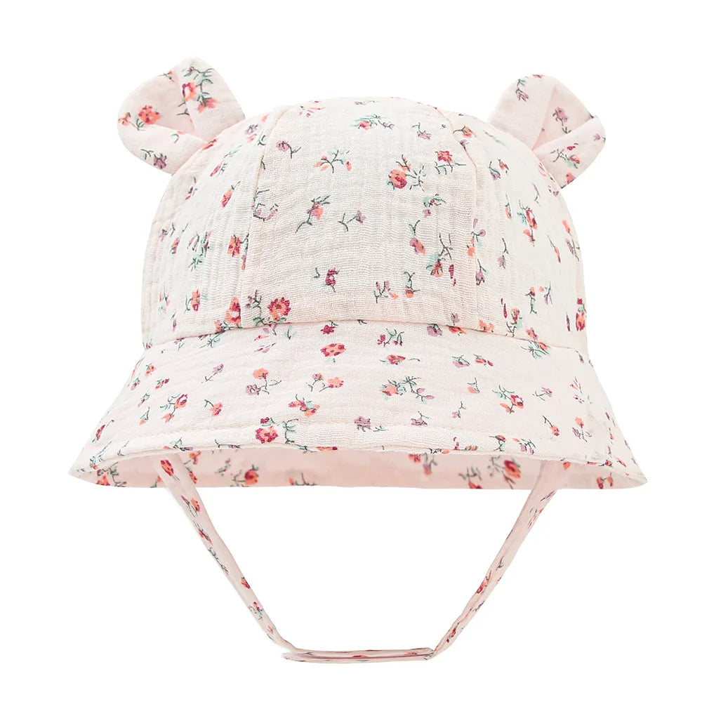 Muslin Cotton Baby Hat Summer Infant Cap Panama for Kids Soft Baby Sun Hats Girls Boys Bucket Hat Accessories Children 3-12M Cute Baby Home Store