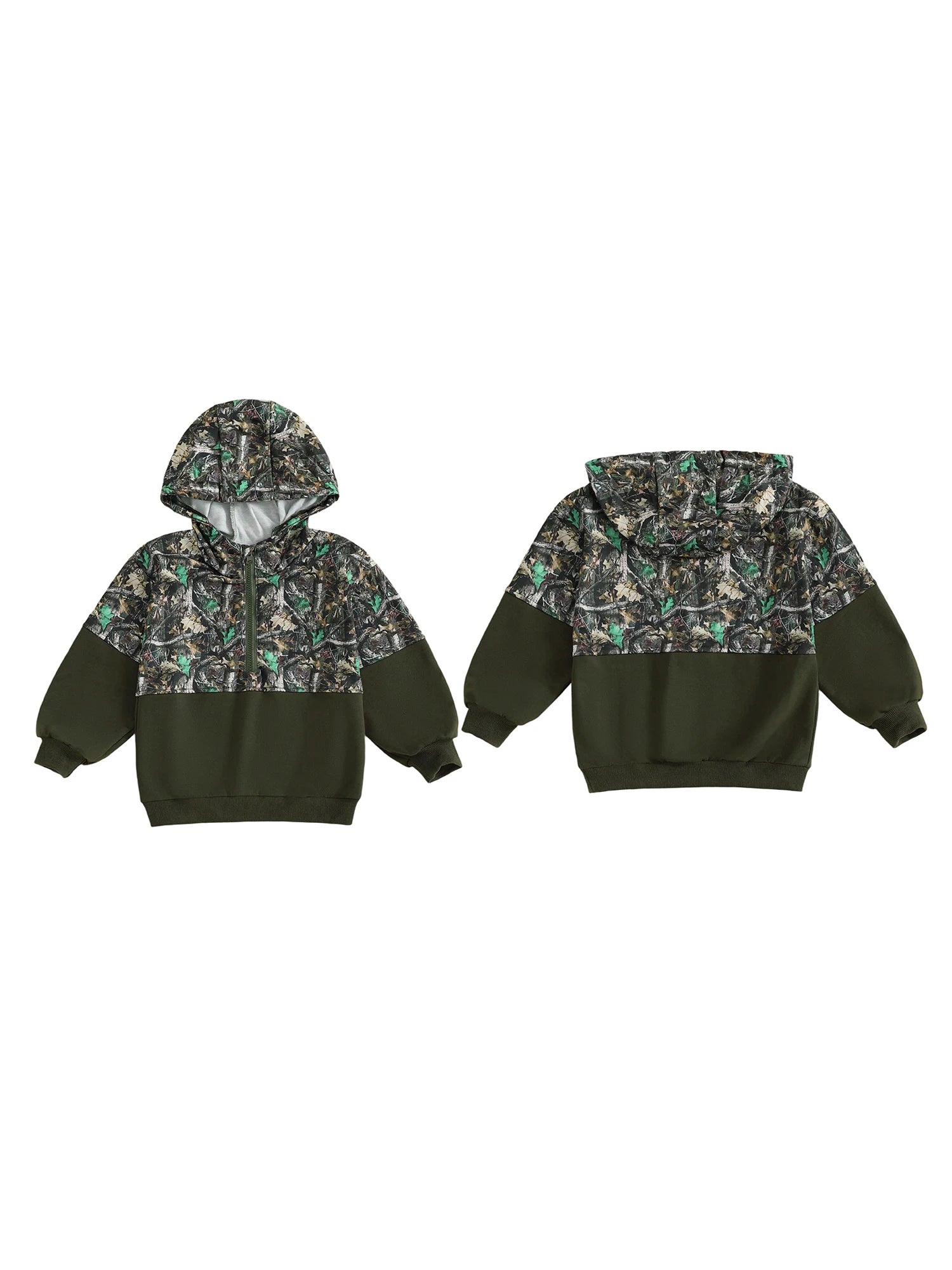 Kid Boy Hoodies Camouflage Half Zip-up Long Sleeve Hooded Sweatshirt Casual Toddler Pullover Mulambo store