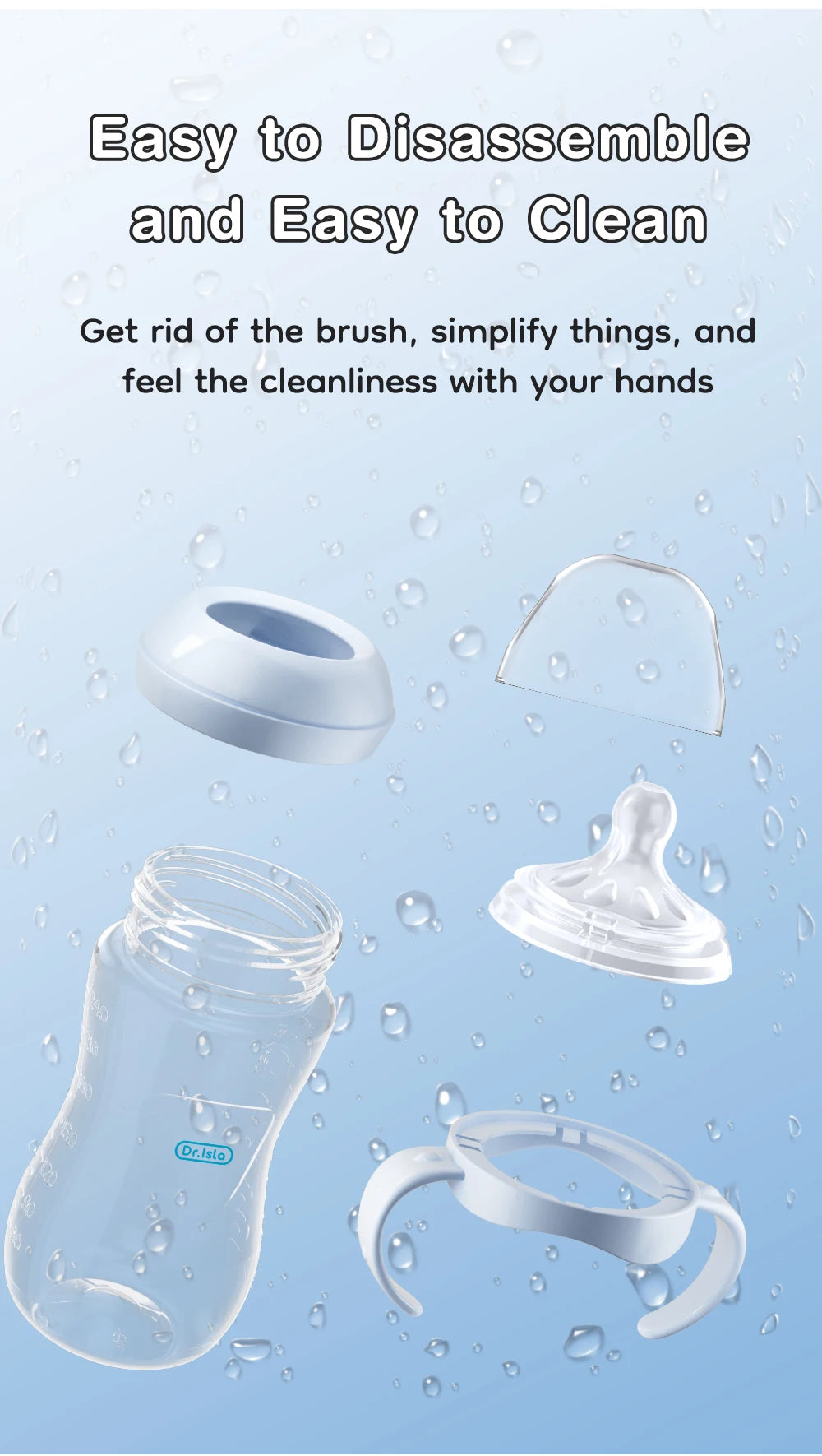 MAMIJOY New 150ML Baby Bottle With Handle Anti-bloating＆Anti-drop Clear Scale Milk Bottle Feeding Baby Bottles BPA-FREE PP15 Mulambo store