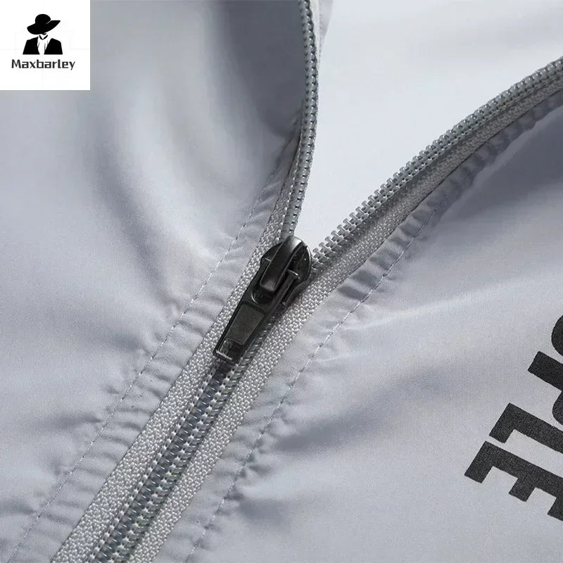 Summer Sun Protection Clothing Men's Casual Waterproof Quick-drying Bicycle Hooded Jacket Plus Size Hiking Thin Skin windbreaker Maxbarley To Tao Official Store