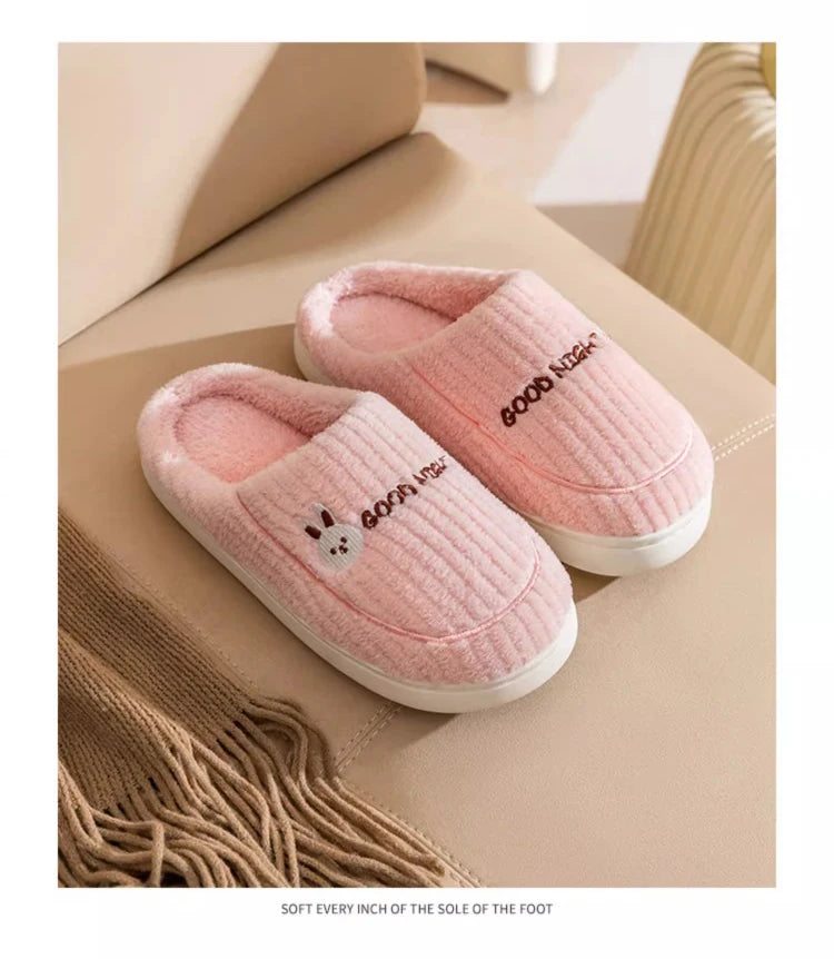 Cotton slippers for women in autumn and winter, new home style, quiet, non slip, thick bottom, warm and plush cotton slippers Mulambo store