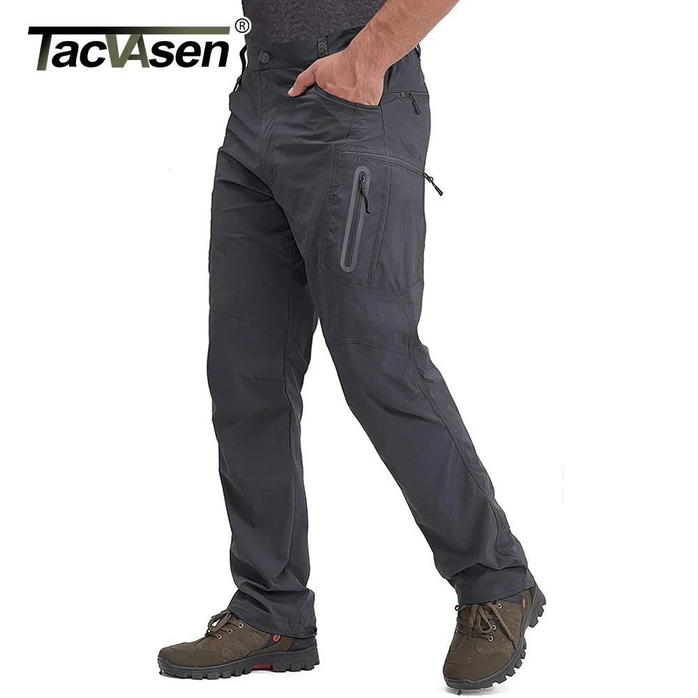 Men's 8-Pocket Cargo Pants Quick Dry - Nylon Water-Resistant Tactical
