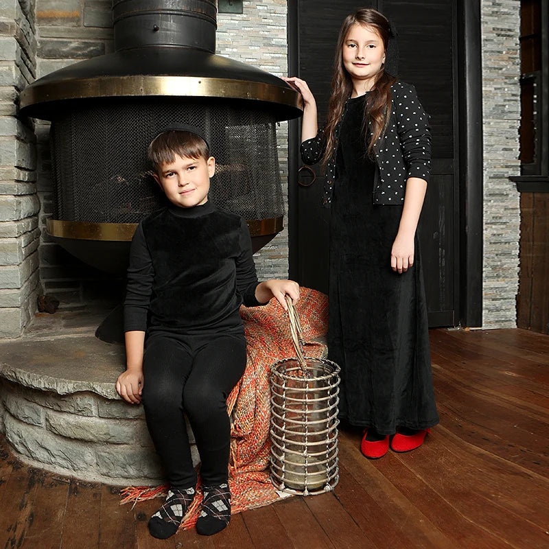 AA-Autumn winter velour and ribbed robe boy and girls family matching clothes baby romper girl nightgown floral print ribbed Mulambo store