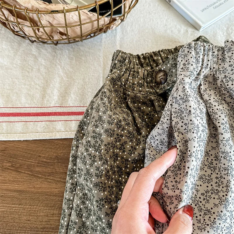 2025 Autumn New Arrivals Children's Japanese Style Pants Floral Casual Pants Girls' and Boys' Pants Kids Clothing Mulambo store